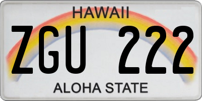 HI license plate ZGU222