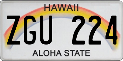 HI license plate ZGU224