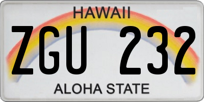HI license plate ZGU232