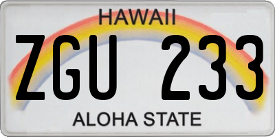 HI license plate ZGU233
