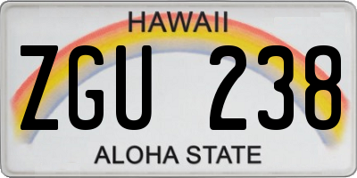 HI license plate ZGU238