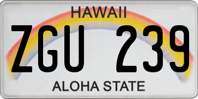 HI license plate ZGU239