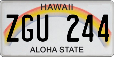HI license plate ZGU244