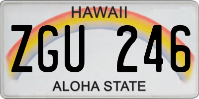 HI license plate ZGU246