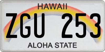 HI license plate ZGU253