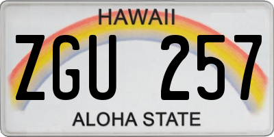 HI license plate ZGU257