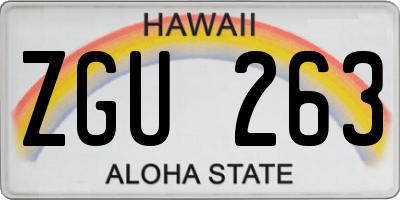 HI license plate ZGU263
