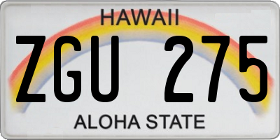 HI license plate ZGU275