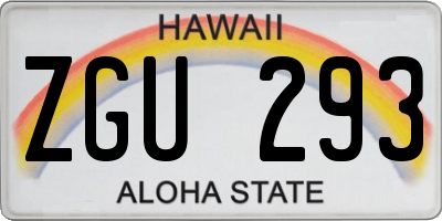 HI license plate ZGU293