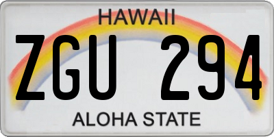 HI license plate ZGU294