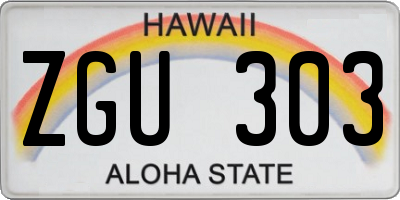 HI license plate ZGU303