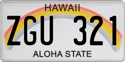 HI license plate ZGU321