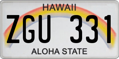 HI license plate ZGU331