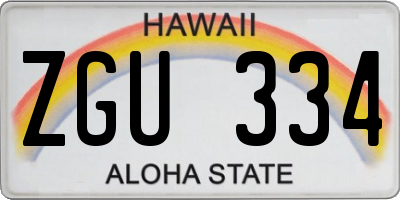 HI license plate ZGU334
