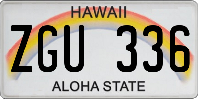 HI license plate ZGU336