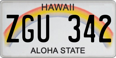 HI license plate ZGU342