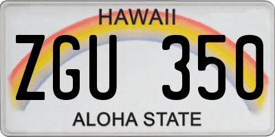 HI license plate ZGU350