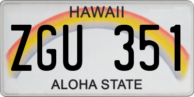HI license plate ZGU351