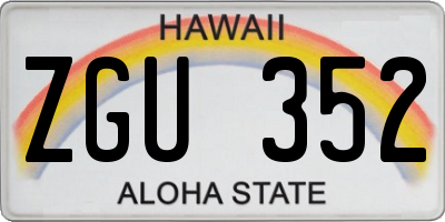 HI license plate ZGU352