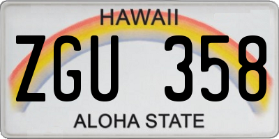 HI license plate ZGU358