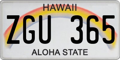 HI license plate ZGU365