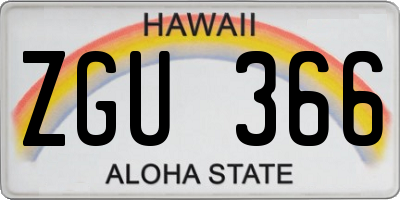 HI license plate ZGU366