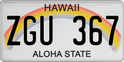 HI license plate ZGU367