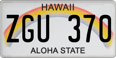 HI license plate ZGU370