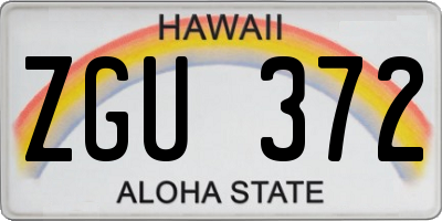 HI license plate ZGU372