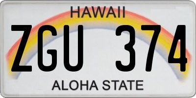 HI license plate ZGU374