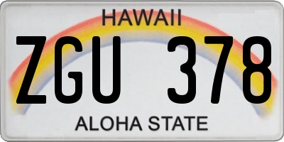 HI license plate ZGU378