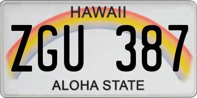 HI license plate ZGU387