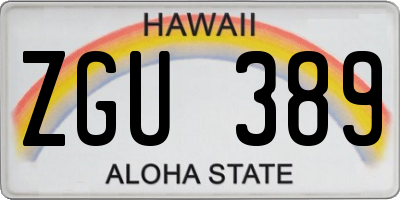 HI license plate ZGU389