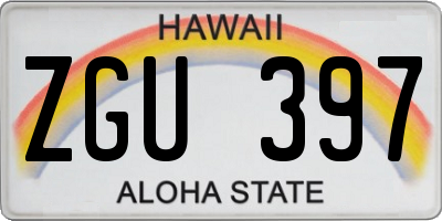 HI license plate ZGU397