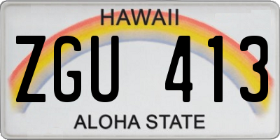HI license plate ZGU413
