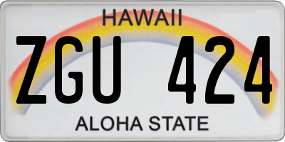 HI license plate ZGU424