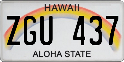 HI license plate ZGU437