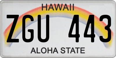 HI license plate ZGU443