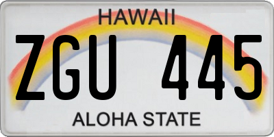 HI license plate ZGU445