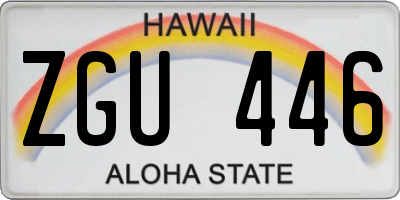 HI license plate ZGU446