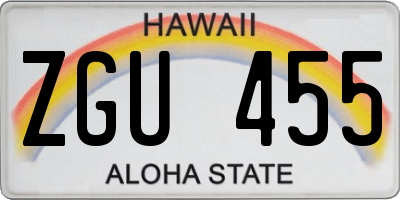 HI license plate ZGU455