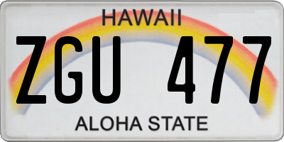 HI license plate ZGU477