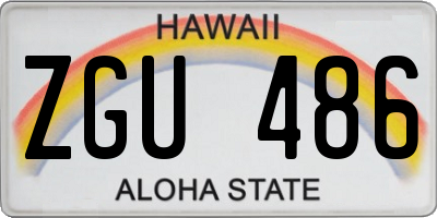 HI license plate ZGU486