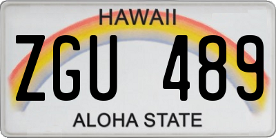 HI license plate ZGU489