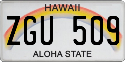 HI license plate ZGU509