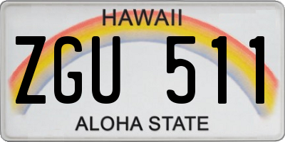 HI license plate ZGU511