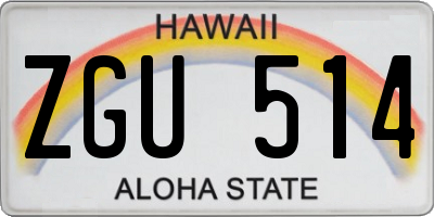 HI license plate ZGU514