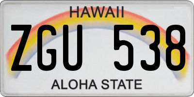 HI license plate ZGU538