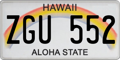 HI license plate ZGU552