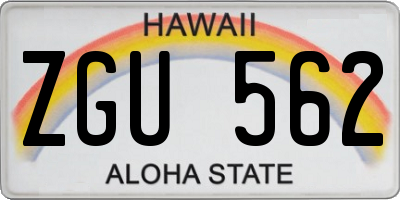 HI license plate ZGU562